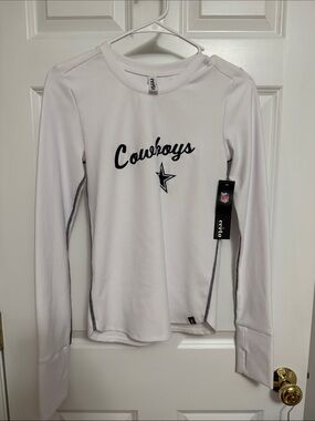 Women’s White Cowboys Long Sleeve Tee